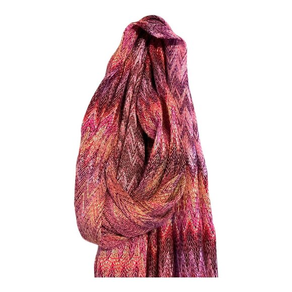 Lot of 2 Knit Scarves – Multicolor Chevron Stripes – a.n.a & Unbranded - Picture 6 of 7